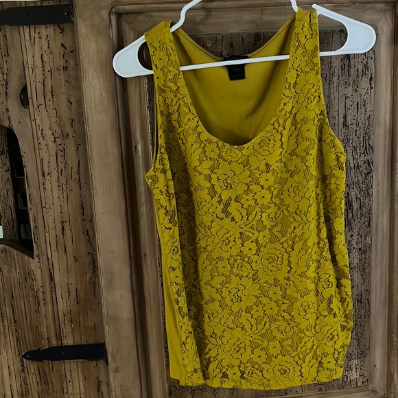 Ann Taylor Factory Tops - Ann Taylor Factory Sleeveless Lined Top Embroidered flowers/ Yellow / NWOT
